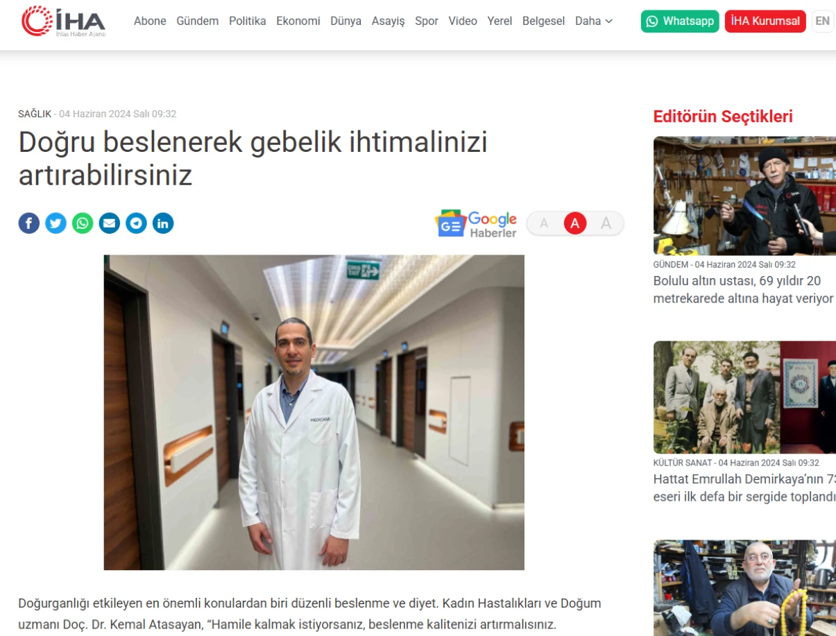 Doç. Dr. Kemal Atasayan – Kadın Hastalıkları, Doğum ve Tüp Bebek Uzmanı